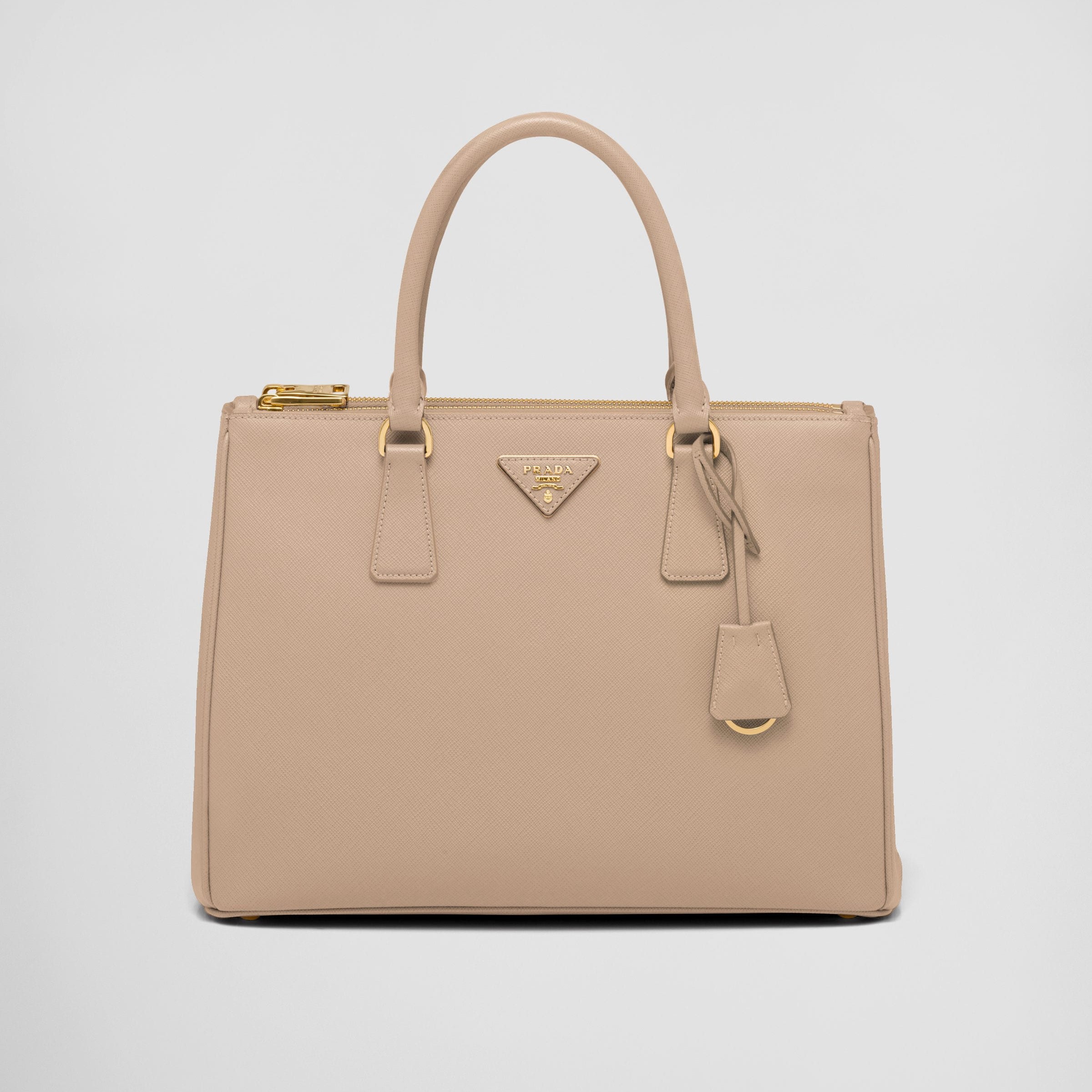 LARGE GALLERIA SAFFIANO LEATHER BAG, SAND BEIGE