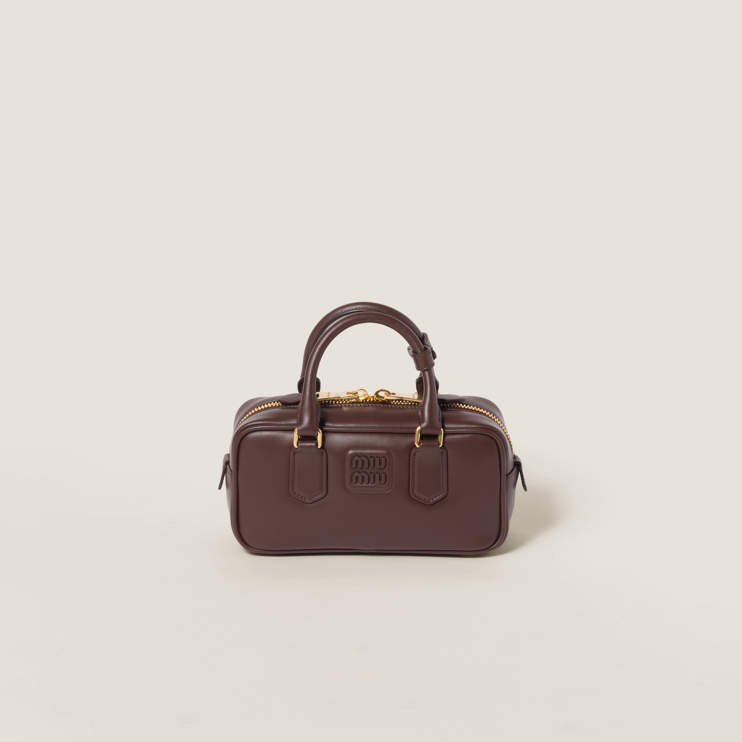 ARCADIE LEATHER BAG, S WIDE, BRIARWOOD