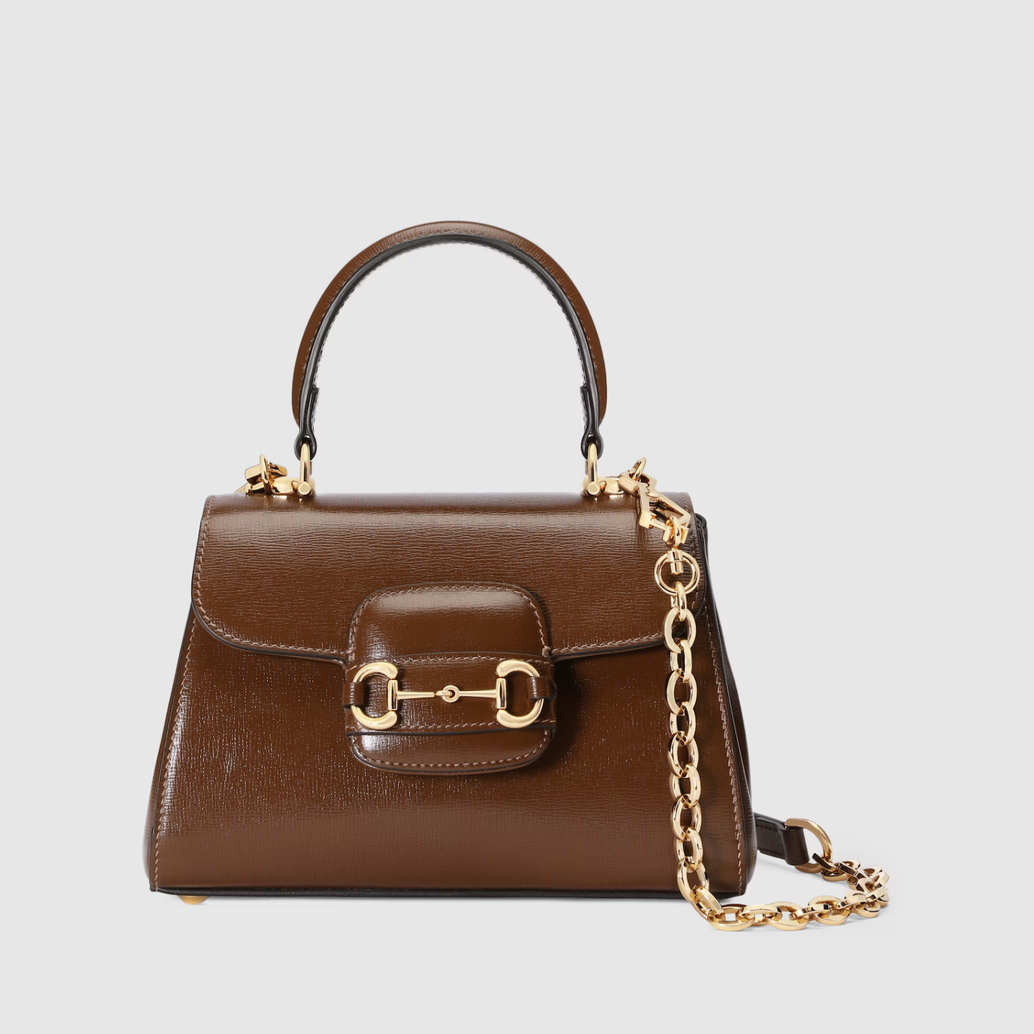 HORSEBIT 1955 MINI TOP HANDLE BAG, LIGHT BROWN LEATHER