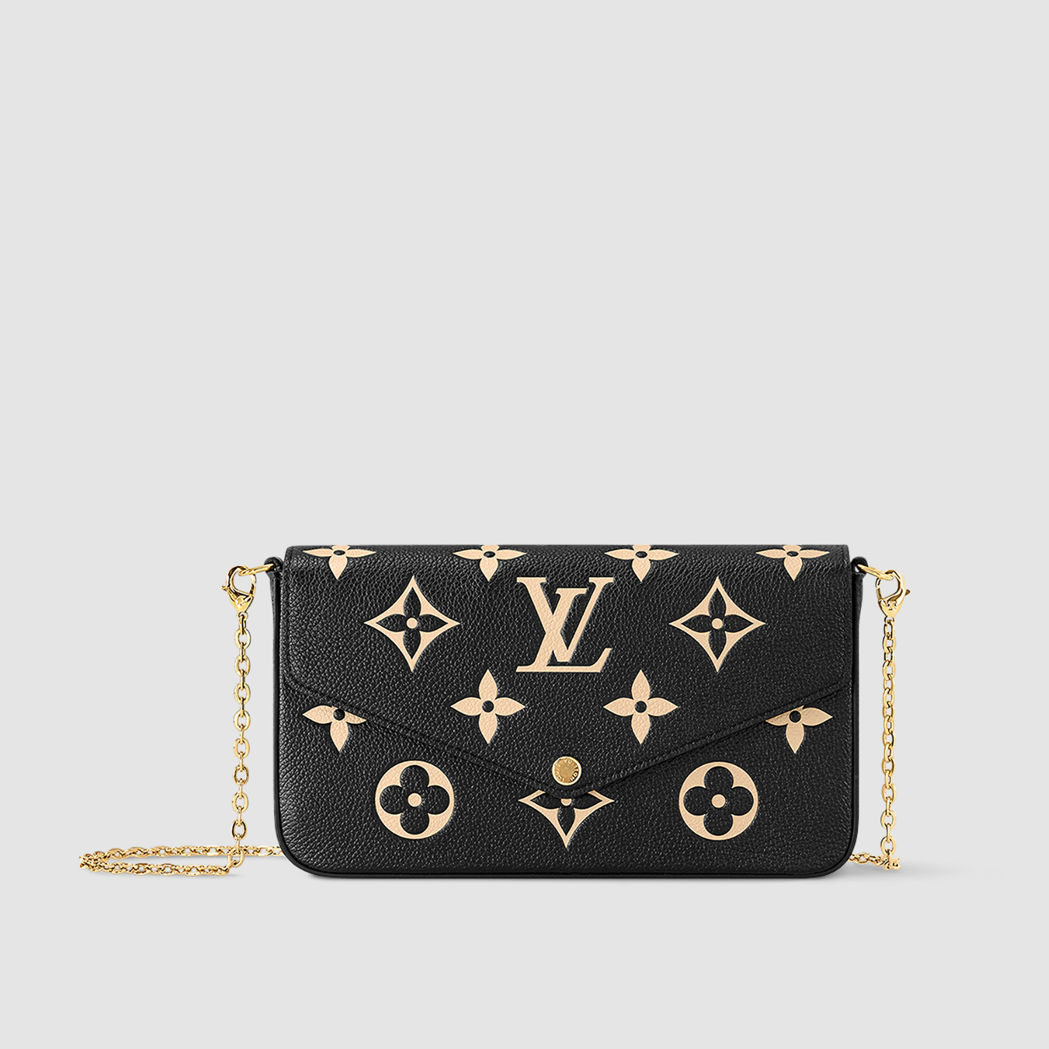 FÉLICIE POCHETTE, MONOGRAM EMPREINTE LEATHER/ BLACK/BEIGE