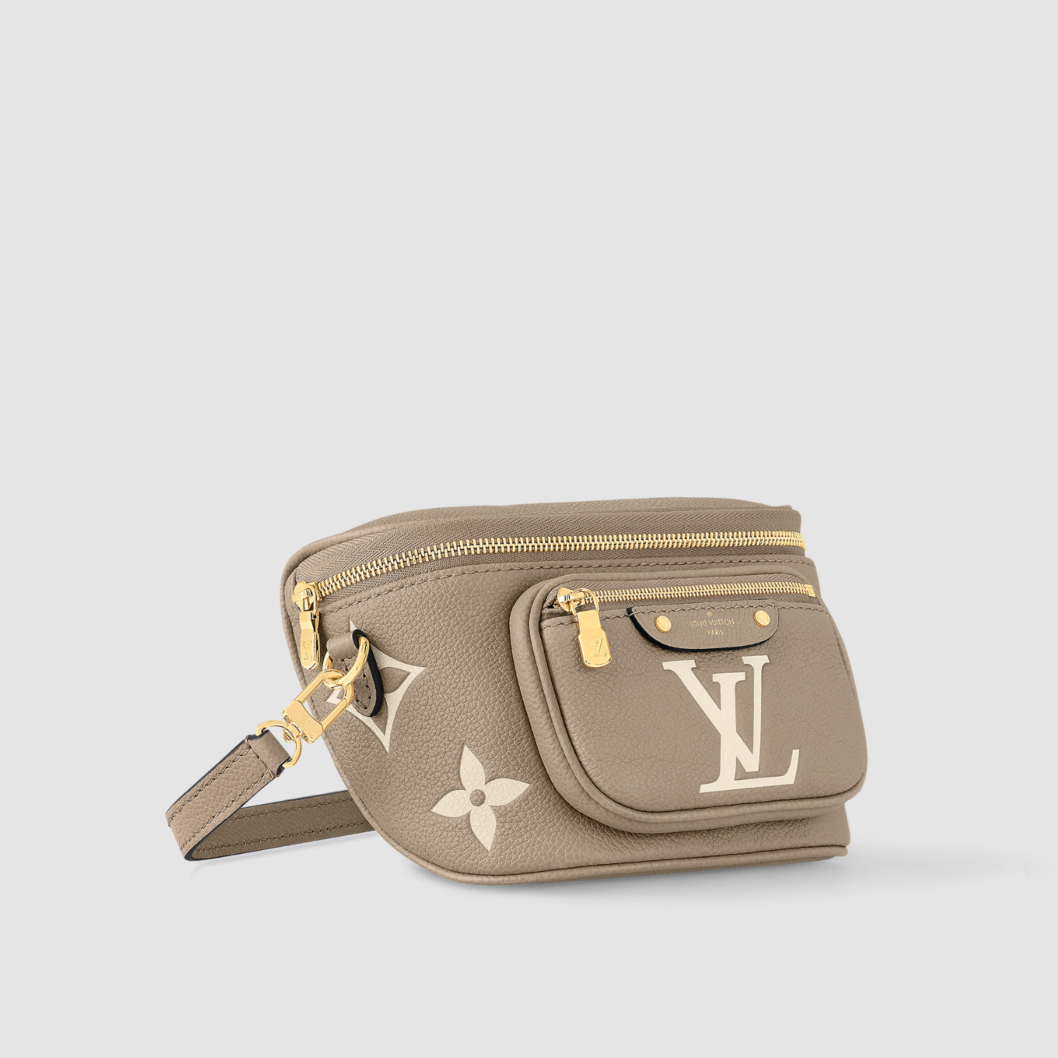 MINI BUMBAG, BICOLOR MONOGRAM EMPREINTE LEATHER/ DOVE/CREAM