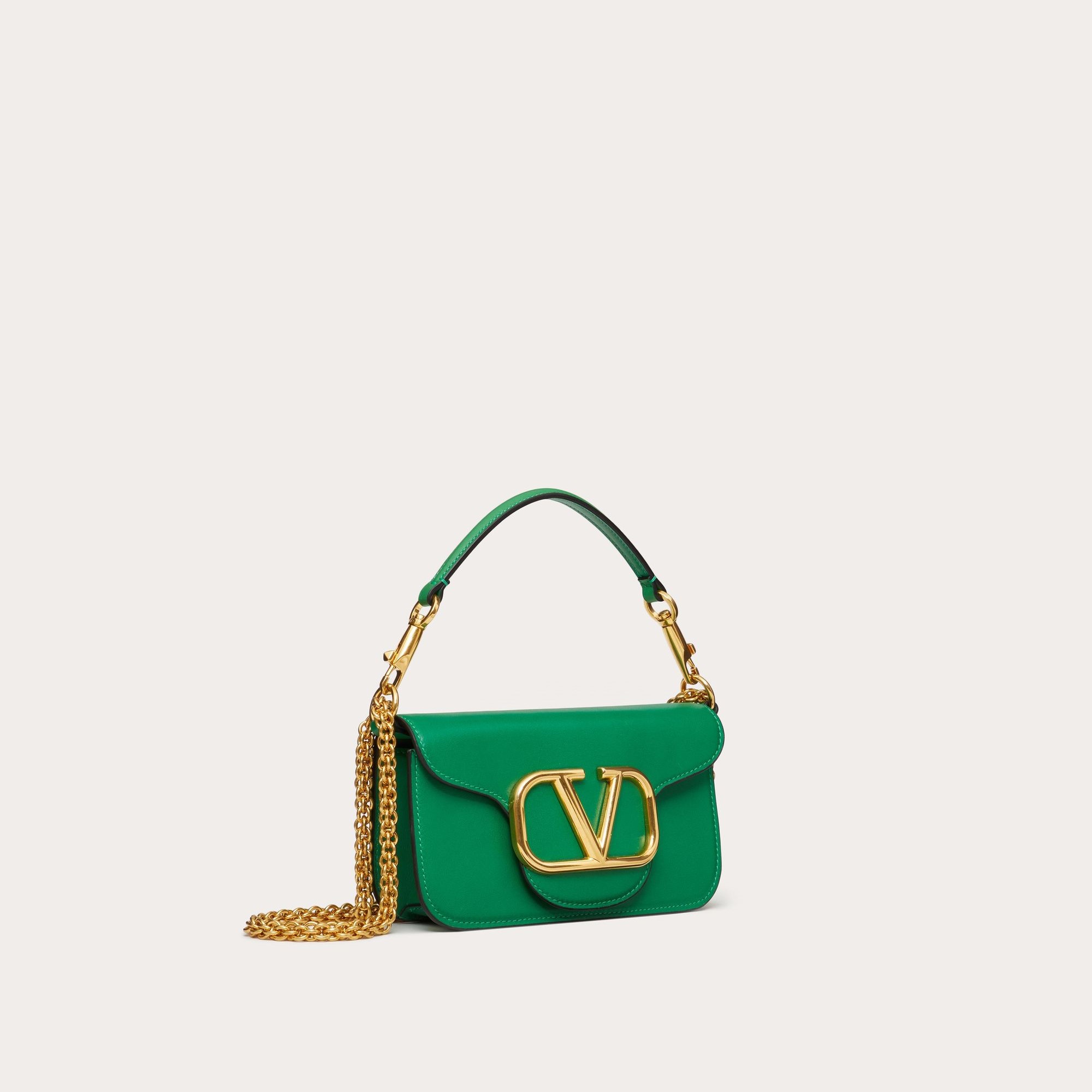 GARAVANI LOCÒ SMALL SHOULDER BAG IN CALFSKIN, GREEN