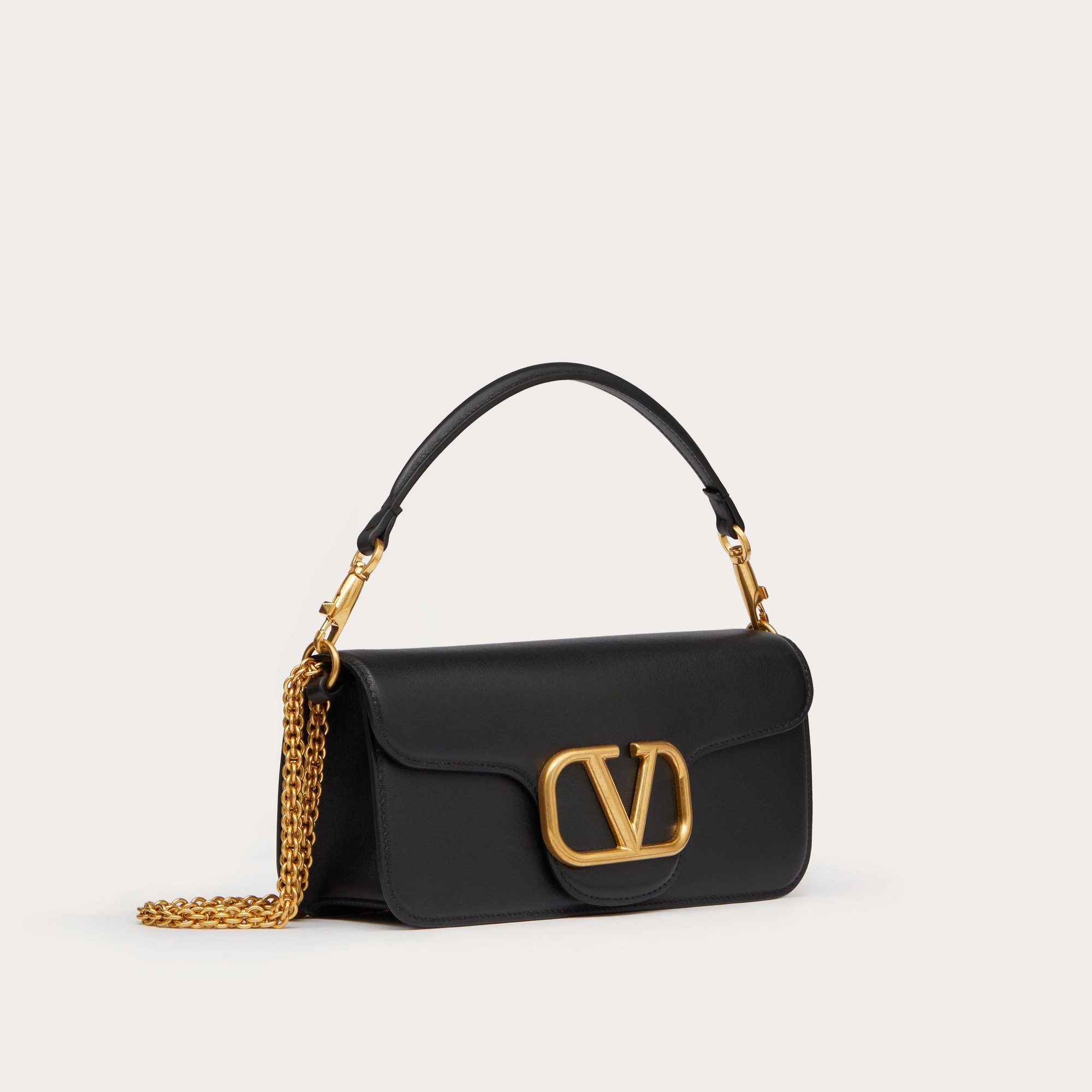 GARAVANI LOCÒ CALFSKIN SHOULDER BAG, BLACK