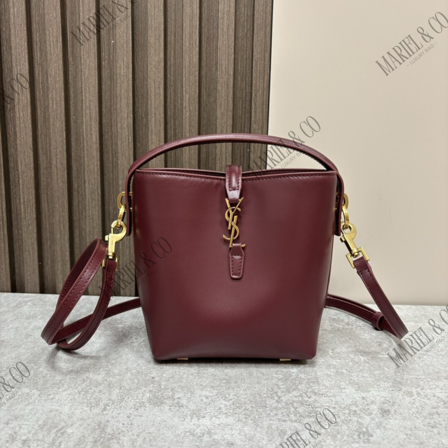 LE 37 MINI IN SHINY LEATHER, ROUGE MERLOT