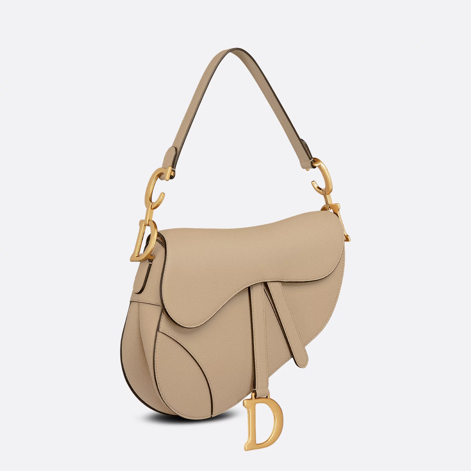 SADDLE BAG WITH STRAP, SAND-COLORED