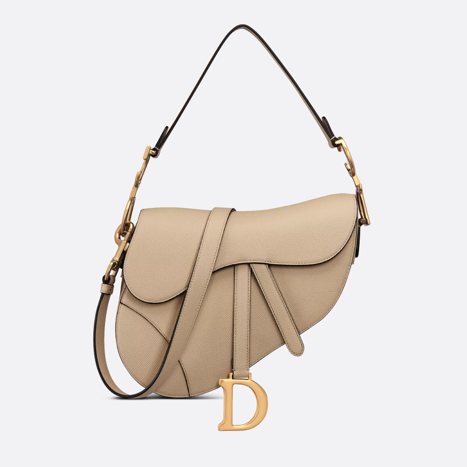 SADDLE BAG WITH STRAP, SAND-COLORED