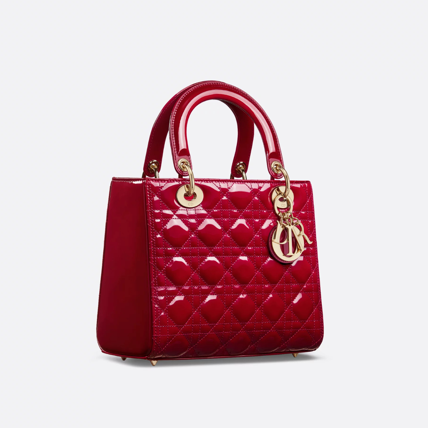 MEDIUM LADY D BAG, CHERRY RED