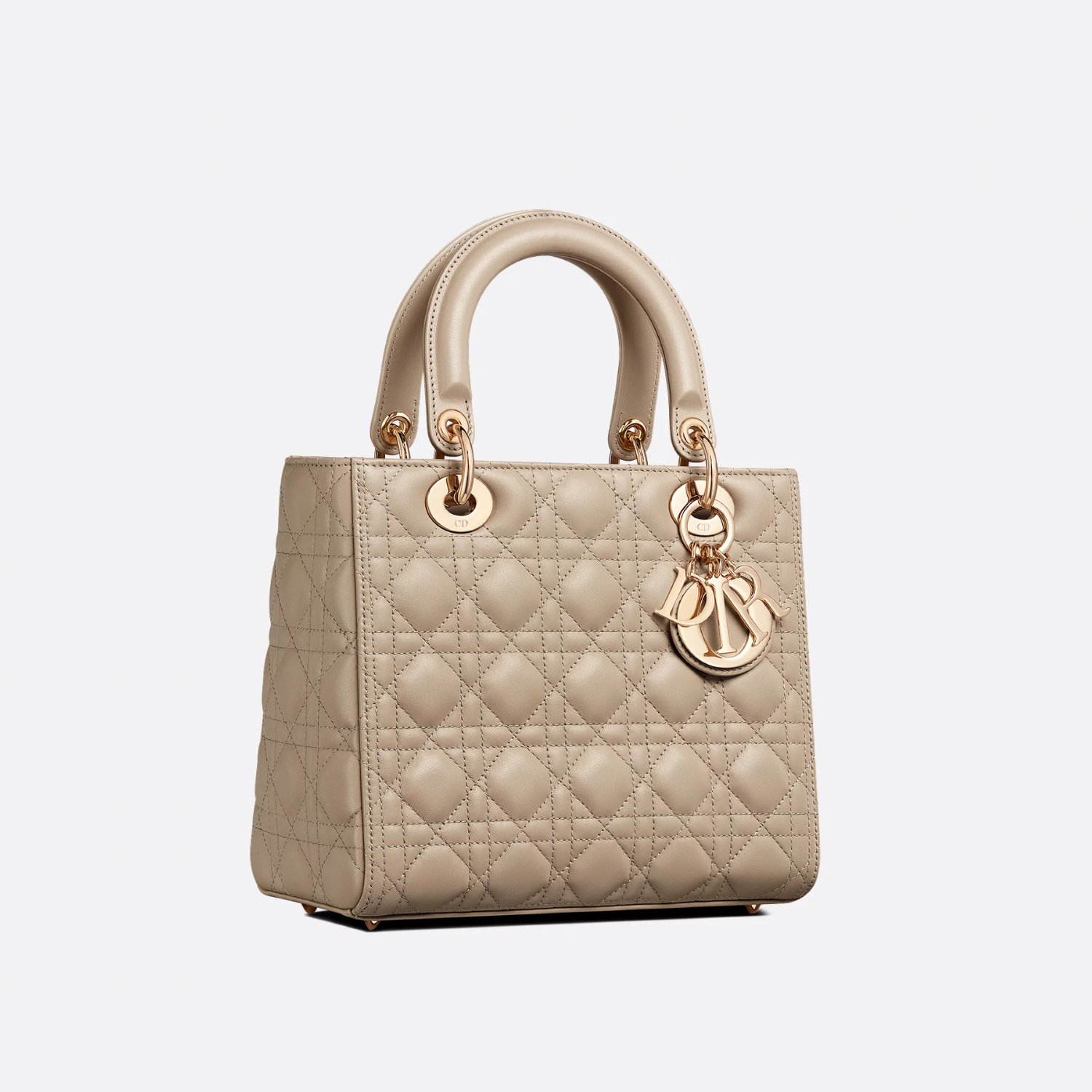 MEDIUM LADY D BAG, SAND-COLORED