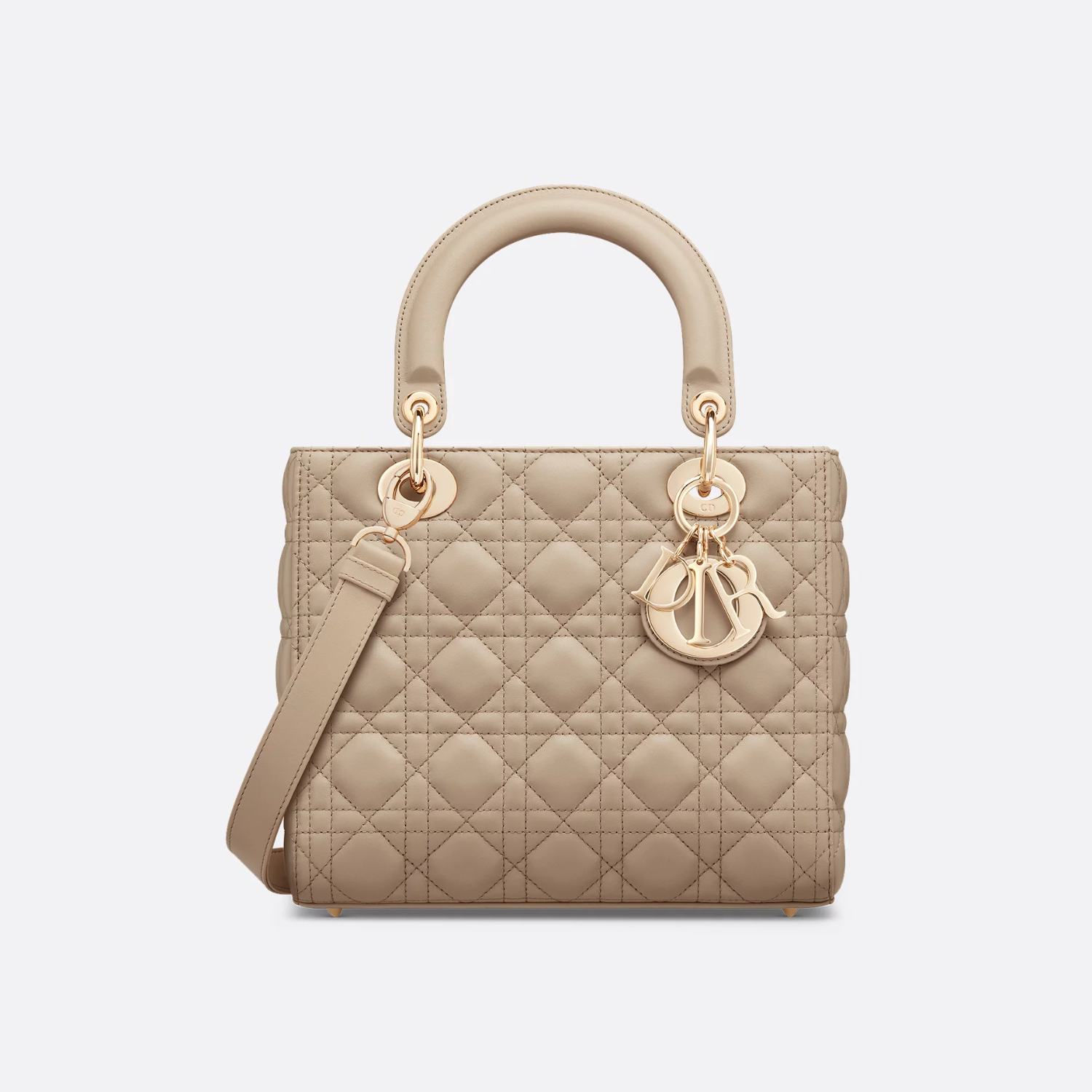 MEDIUM LADY D BAG, SAND-COLORED