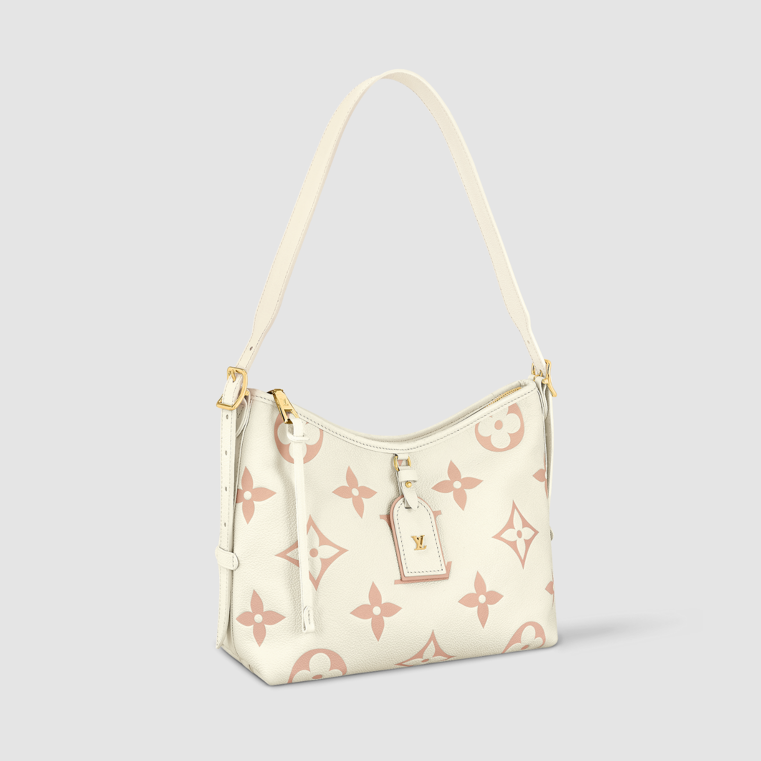 CARRYALL PM, BICOLOR MONOGRAM EMPREINTE LEATHER/ LATTE