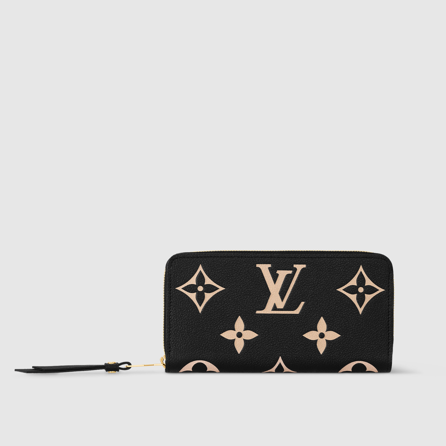 ZIPPY WALLET, BICOLOR MONOGRAM EMPREINTE LEATHER/ BLACK/BEIGE