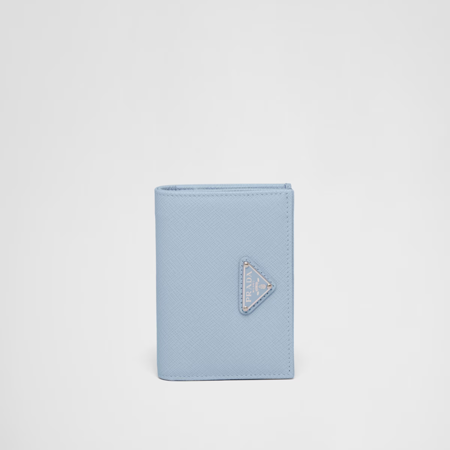 SMALL SAFFIANO LEATHER WALLET, PALE BLUE