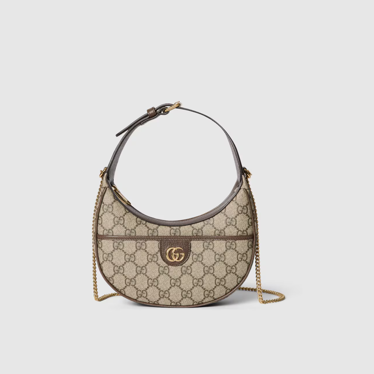 OPHIDIA SUPER MINI SHOULDER BAG, BEIGE AND EBONY