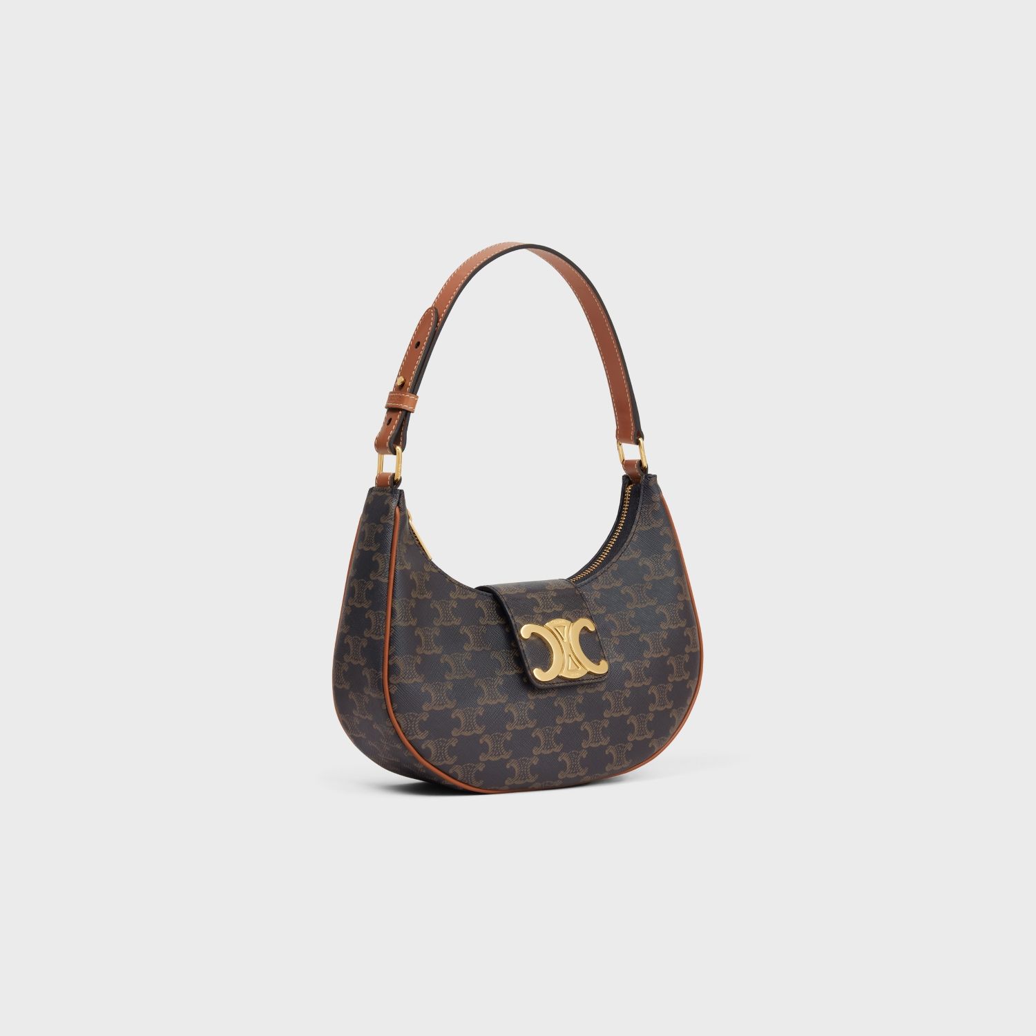 MEDIUM AVA TRIOMPHE BAG, BLACK/ TAN