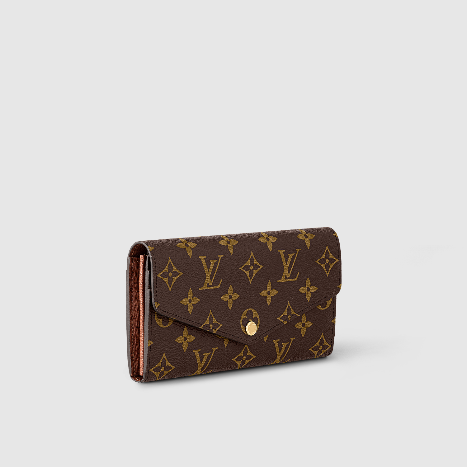 SARAH WALLET, MONOGRAM/ BROWN