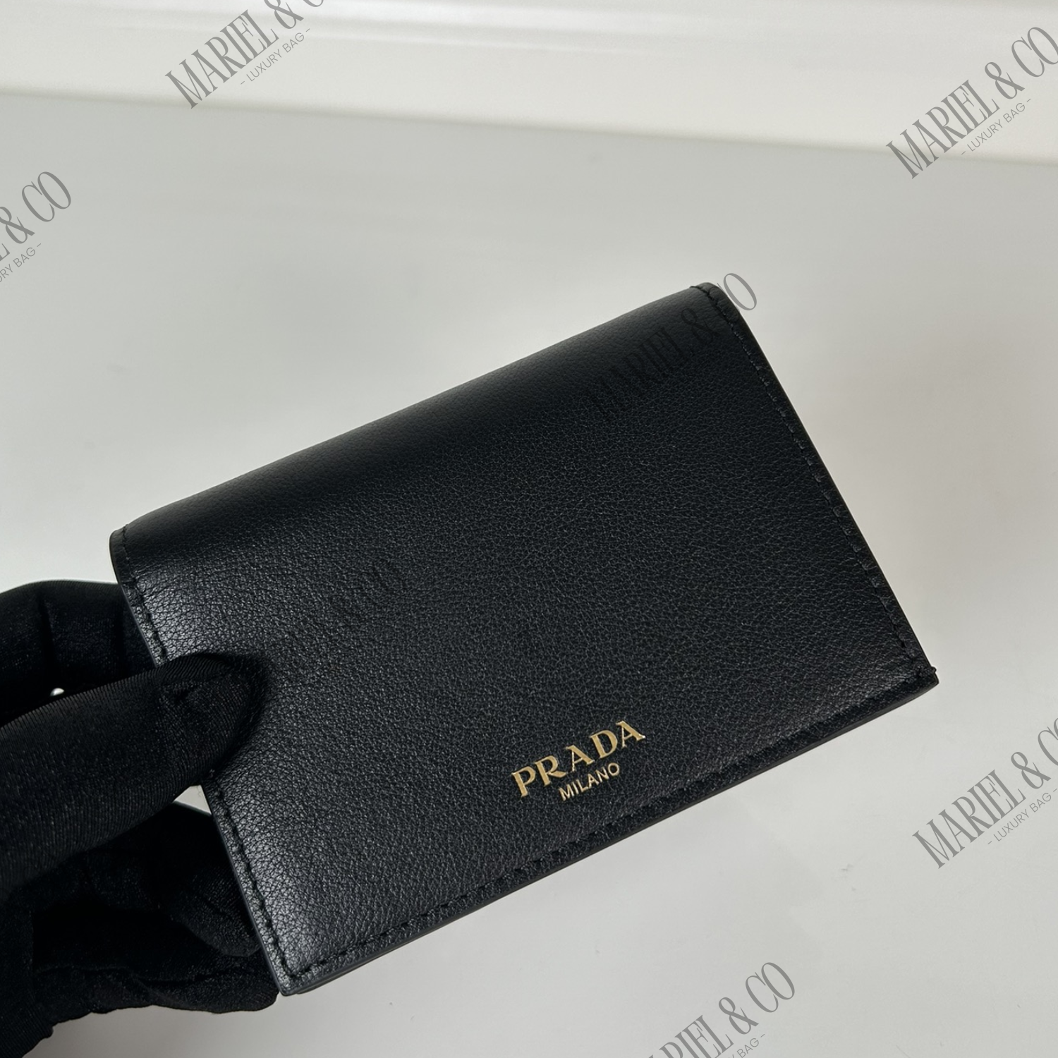 SMALL LEATHER WALLET, BLACK