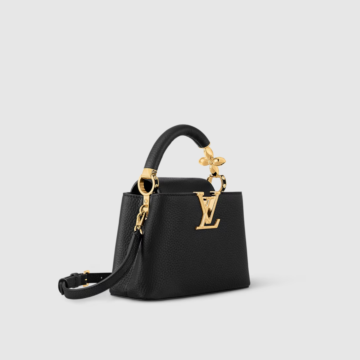 CAPUCINES MINI, BLACK WITH LV FLOWER